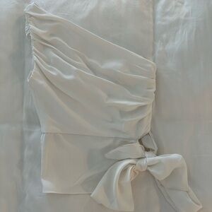 Amanda Uprichard Tie Front White Blouse